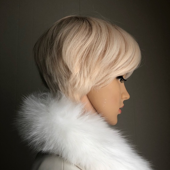 NWT 6-8” Pale blonde pixie warm dimension wig mens womens bangs unisex short - Picture 8 of 16